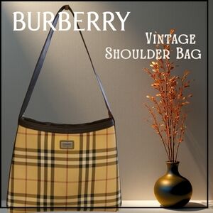 Burberry Tan and Black Messenger Bag